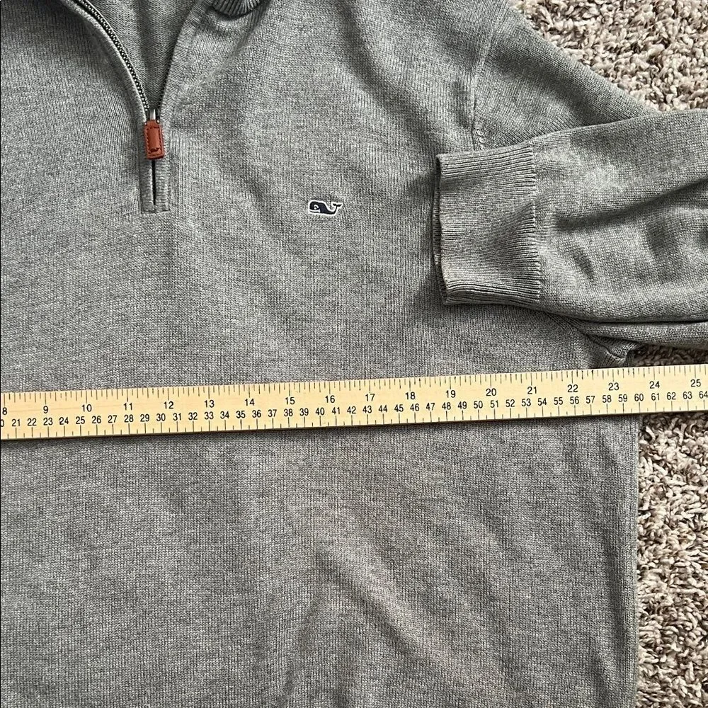 Like New! Vineyard Vines Men's Saltwater Quarter-Zip Pullover Sweater Gray in L
